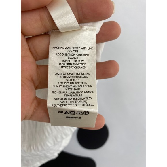 Free People NWT Sugar Cube Crinkle Fabric Short Sleeve Tee Optic White XSm New - Picture 8 of 12